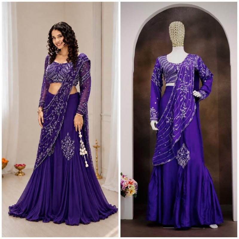Trending Stylelish BB 73  Chinon Silk Blue Wholesale choli manufacturers